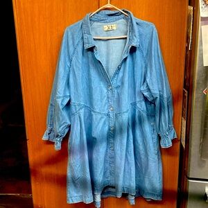 Xl free people denim shirt shirt dress